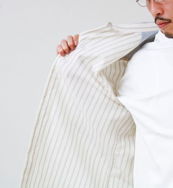 GLOSTER「【フレブル刺繍】七分袖シャツ ストライプ/無地」|シャツ・ブラウス|