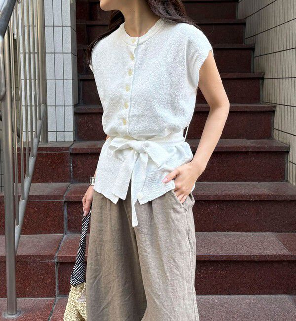 fredy emue「ベルト付きニットベスト」|ベスト・ジレ|