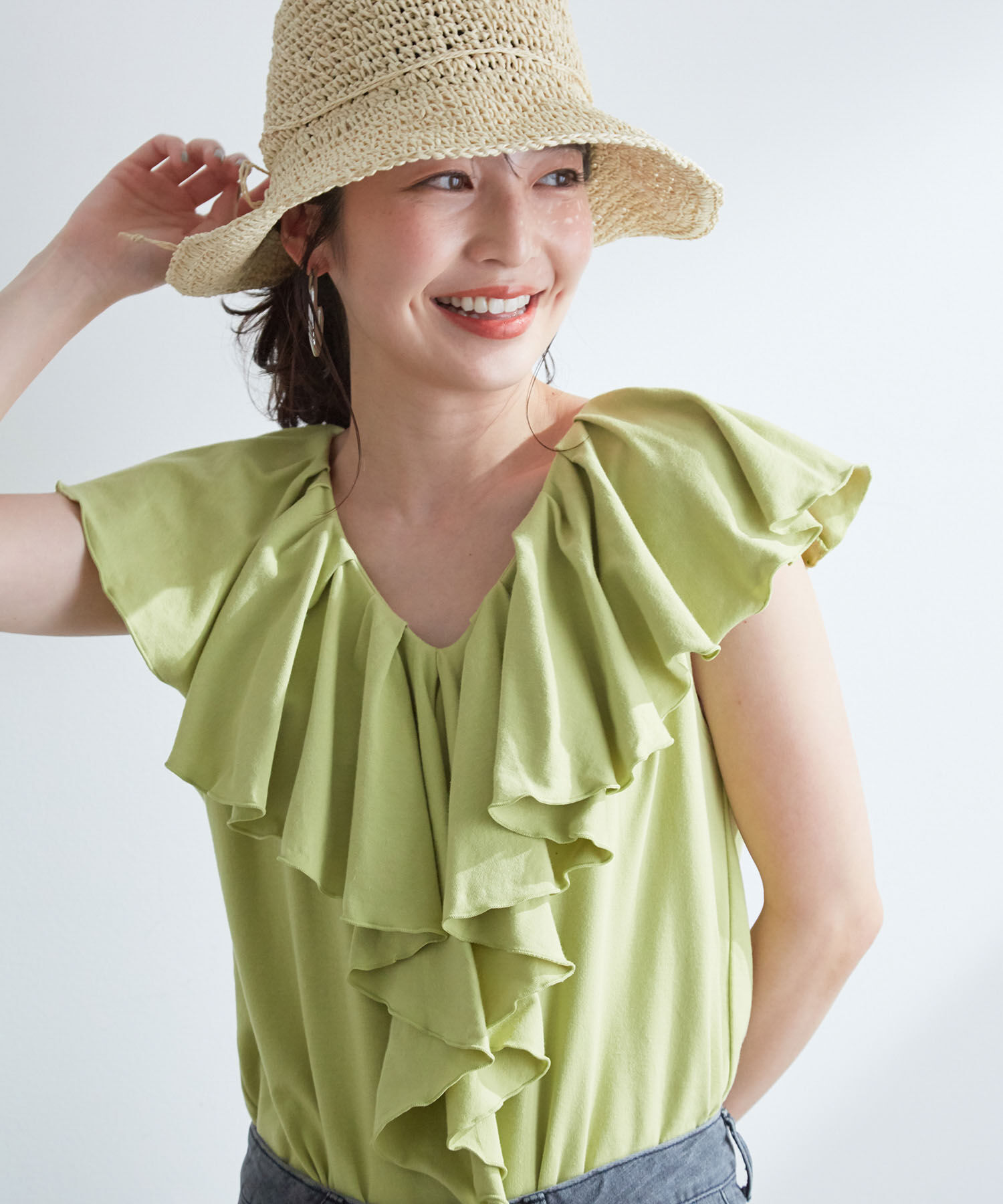 VIS「フリルカラーカットソートップス」|Tシャツ・カットソー|