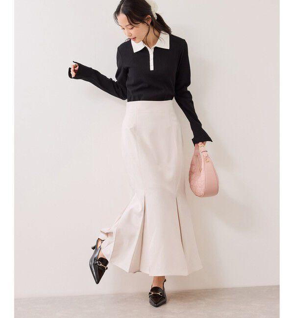 VIS「ボックスプリーツマーメイドスカート/イージーケア・防シワ」|スカート|