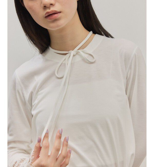 ADAM ET ROPE'「レースカフストップス」|Tシャツ・カットソー|