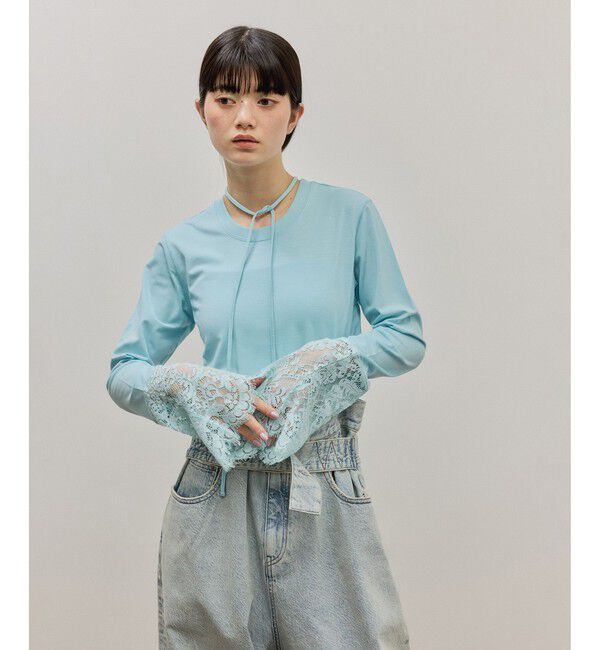 ADAM ET ROPE'「レースカフストップス」|Tシャツ・カットソー|