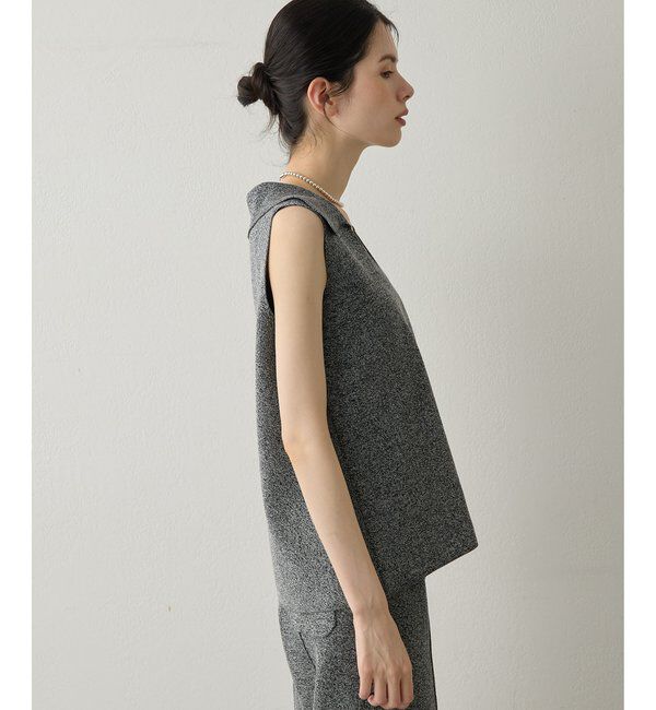 Drawing Numbers「【Drawing Numbers】ポロカラーノースリーブワイドニット」|ニット・セーター|