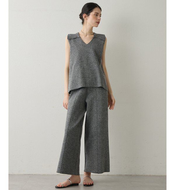 Drawing Numbers「【Drawing Numbers】ポロカラーノースリーブワイドニット」|ニット・セーター|