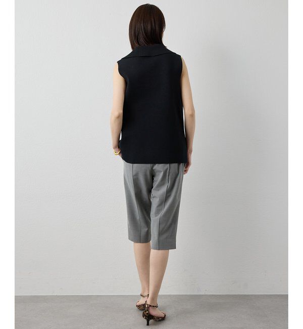 Drawing Numbers「【Drawing Numbers】ポロカラーノースリーブワイドニット」|ニット・セーター|