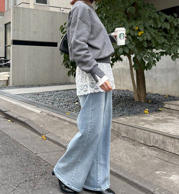  「【インフルエンサー@asamin企画】レイヤード風スウェット」|Tシャツ・カットソー|