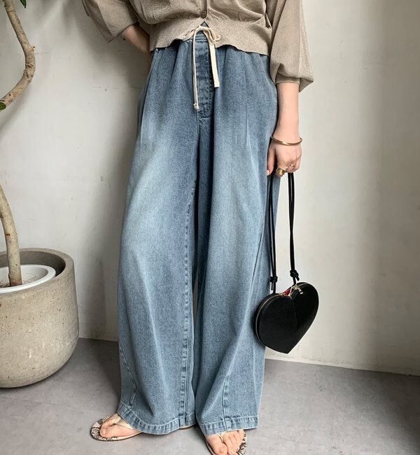  「デニムワイドイージーパンツ」|デニム|