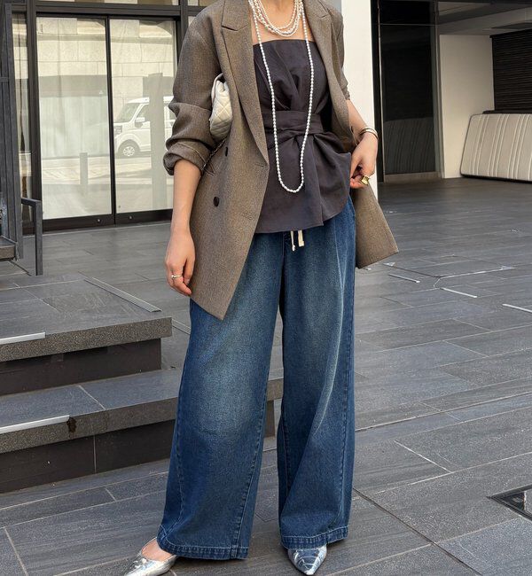  「デニムワイドイージーパンツ」|デニム|