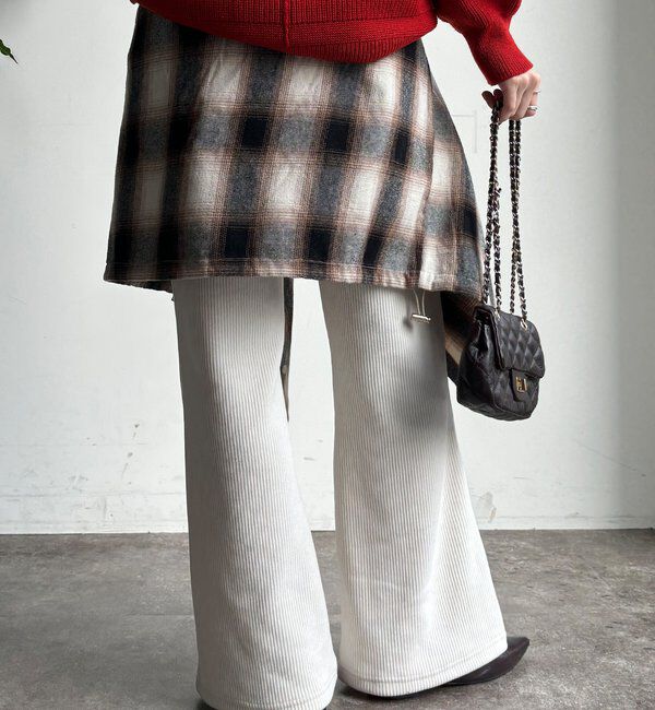  「ニットコーデュロイセミフレアイージーパンツ」|チノ|