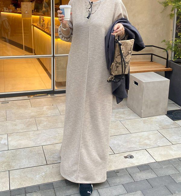  「【インフルエンサーSAKURA企画】リネンライクエアリー袖切替ワンピース」|ワンピース|