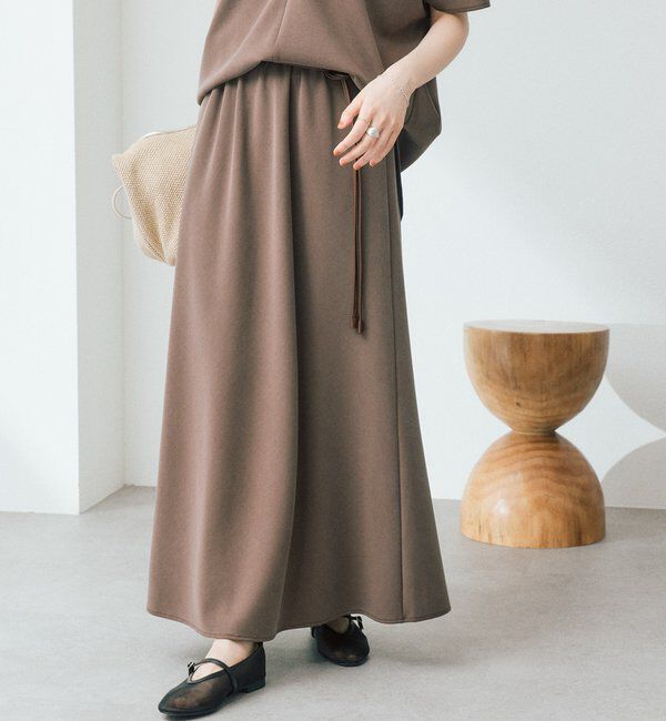  「予約【セットアップ着用可能/接触冷感機能付き】ドレーピーカットバイヤススカート」|スカート|