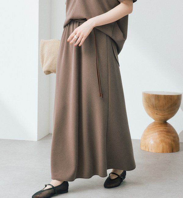  「予約【セットアップ着用可能/接触冷感機能付き】ドレーピーカットバイヤススカート」|スカート|