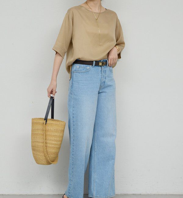  「【セットアップ対応】キュプラTeeブラウス」|シャツ・ブラウス|ライトベージュ