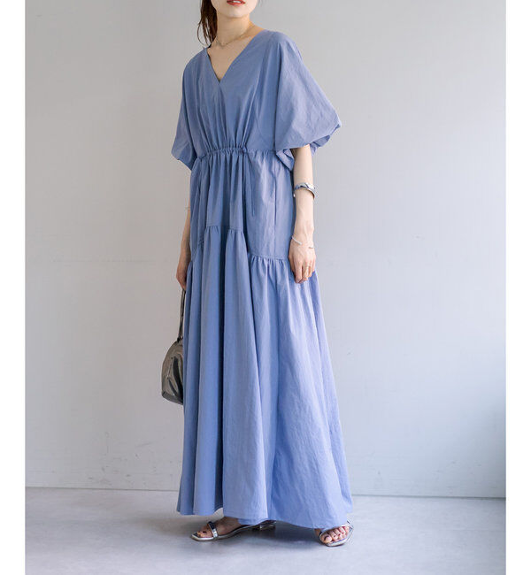  「【3サイズ展開】ドロストギャザーワンピース」|ワンピース|