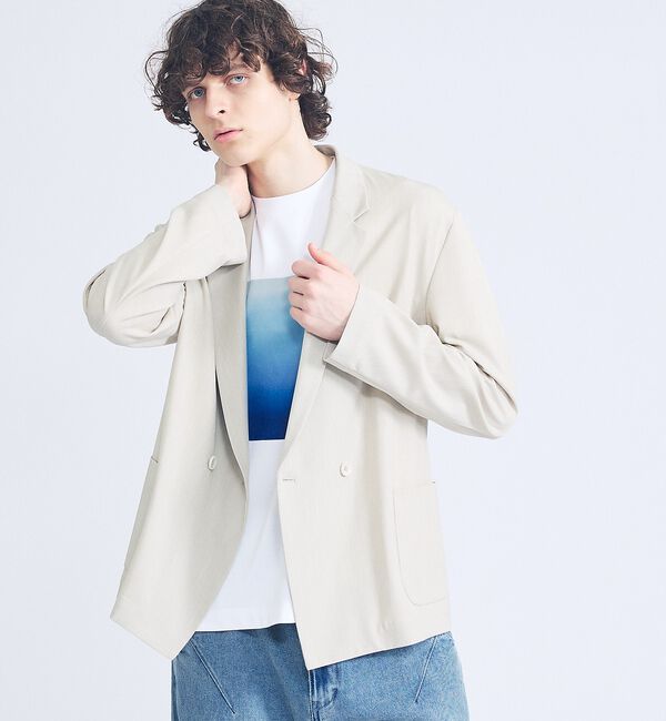 ABAHOUSE「【セットアップ対応】デニムライクツイル ダブルジャケット」|その他|