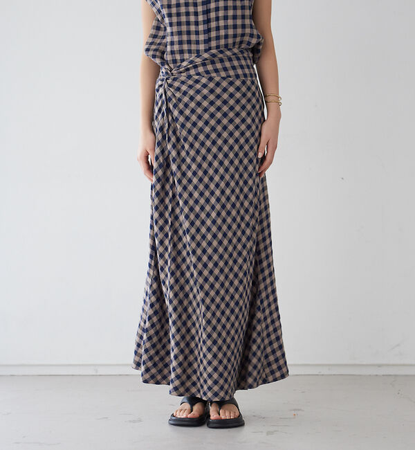 Rouge vif「リネンギンガムスカート」|スカート|