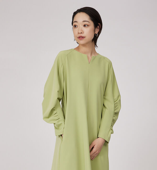 qualite「ギャザースリーブワンピース」|ワンピース|