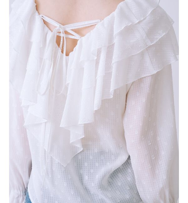 SELFIST「ラッフルドビーストライプブラウス」|シャツ・ブラウス|