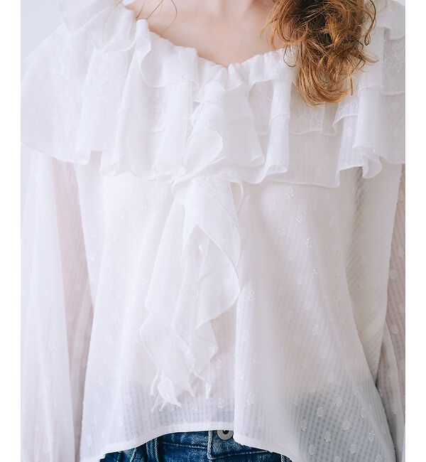 SELFIST「ラッフルドビーストライプブラウス」|シャツ・ブラウス|