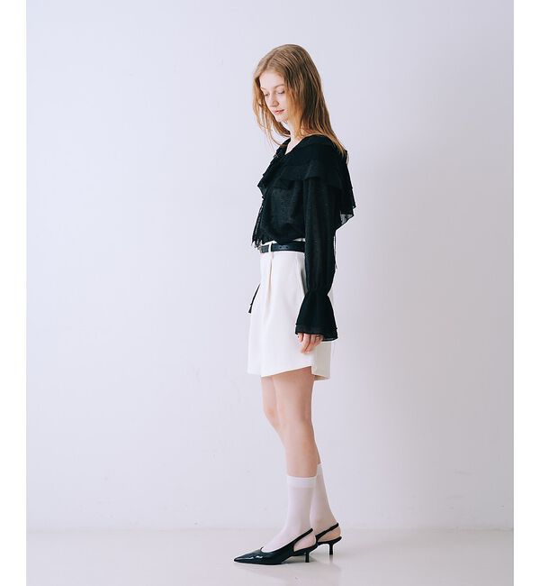 SELFIST「ラッフルドビーストライプブラウス」|シャツ・ブラウス|