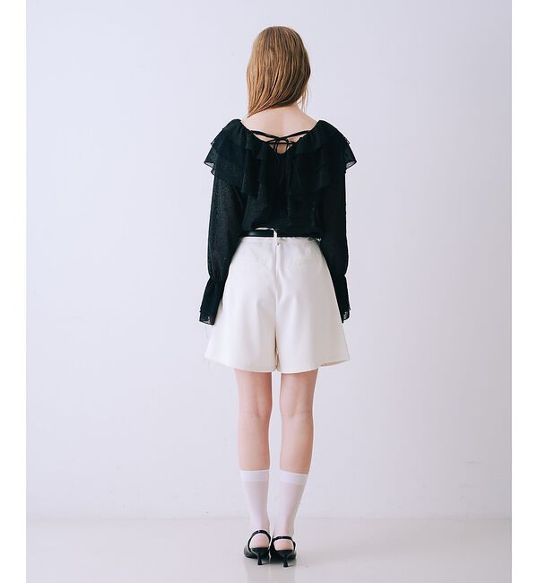 SELFIST「ラッフルドビーストライプブラウス」|シャツ・ブラウス|