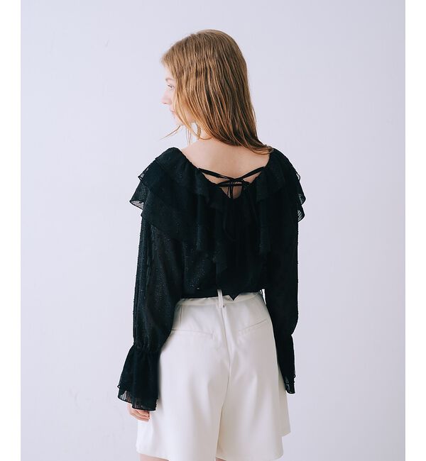 SELFIST「ラッフルドビーストライプブラウス」|シャツ・ブラウス|