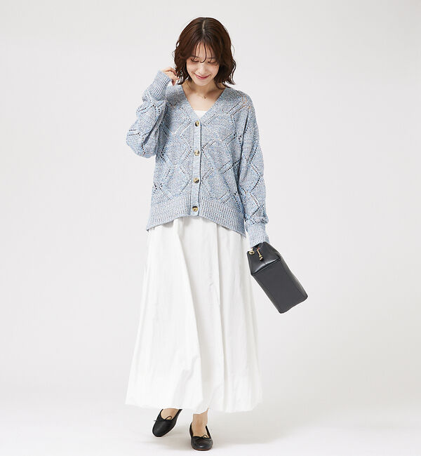 abahouse mavie「透かし編みカーデ」|カーディガン|