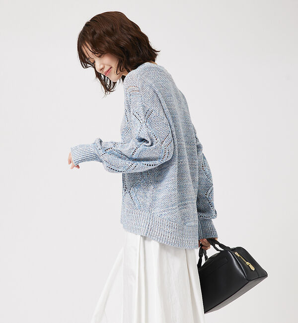 abahouse mavie「透かし編みカーデ」|カーディガン|