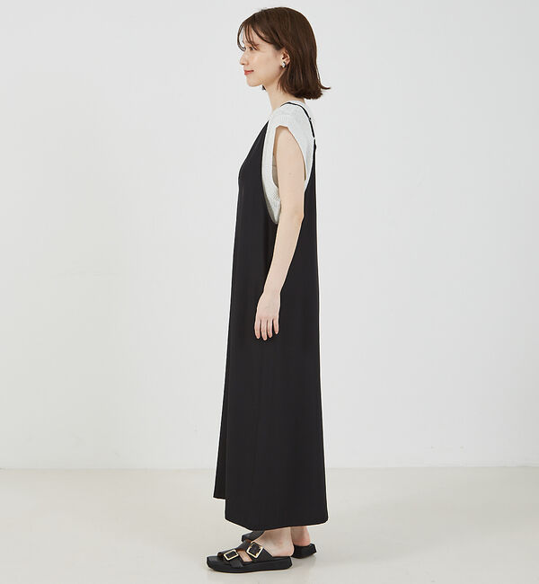 abahouse mavie「【大人のいちまんワンピ】クールタッチサテンキャミジャンスカ」|ジャンパースカート|