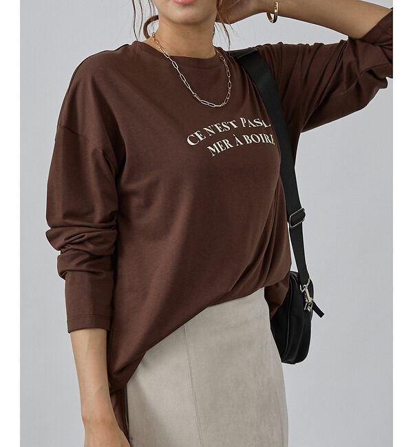 abahouse mavie「ロゴロンT」|Tシャツ・カットソー|ブラウン