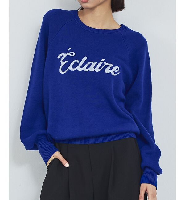 abahouse mavie「【新色追加】ロゴジャガードニット」|ニット・セーター|ブルー