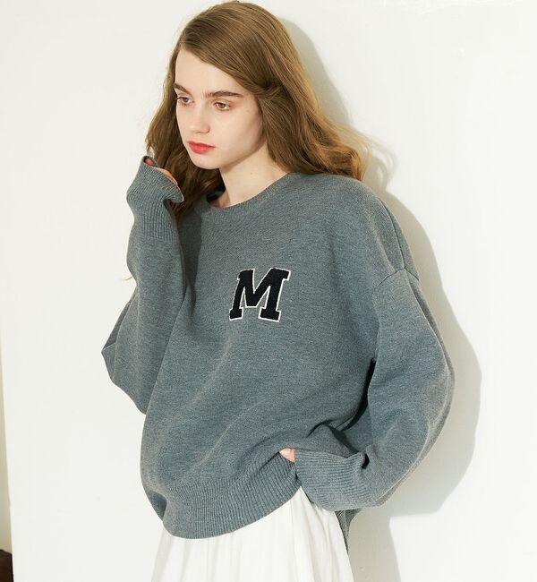 abahouse mavie「スウェットライク刺繍ニット」|ニット・セーター|