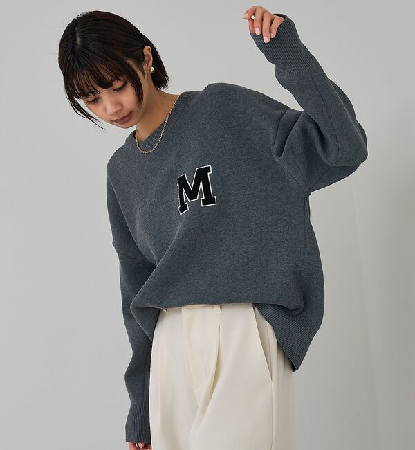 abahouse mavie「スウェットライク刺繍ニット」|ニット・セーター|