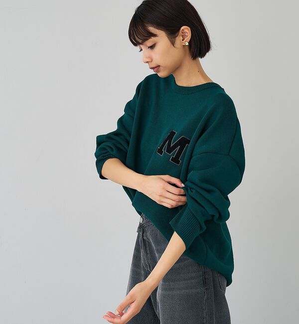 abahouse mavie「スウェットライク刺繍ニット」|ニット・セーター|