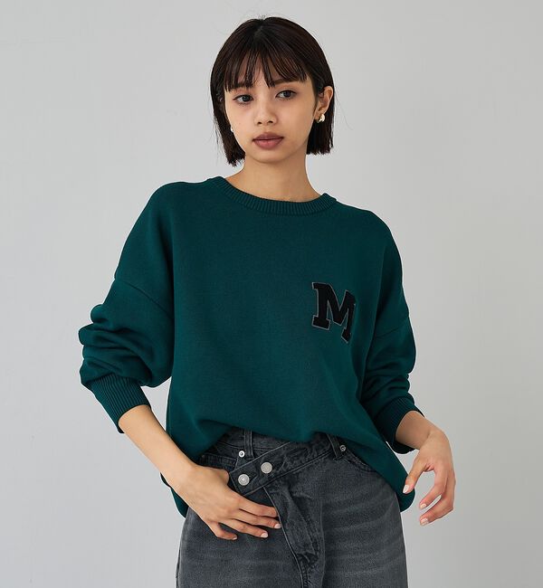 abahouse mavie「スウェットライク刺繍ニット」|ニット・セーター|