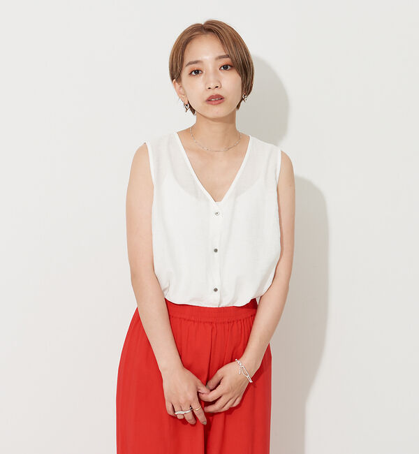 NOMINE「【襟取り外し可能】リネンライク3WAYボリュームカラーブラウス」|シャツ・ブラウス|