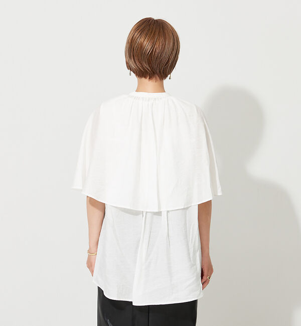 NOMINE「【襟取り外し可能】リネンライク3WAYボリュームカラーブラウス」|シャツ・ブラウス|