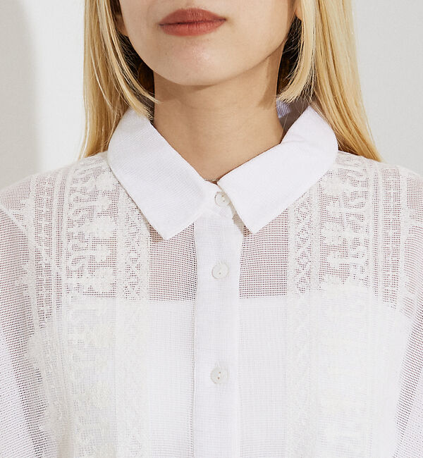 NOMINE「【WEB限定】コットネット 刺繍シャツ」|シャツ・ブラウス|