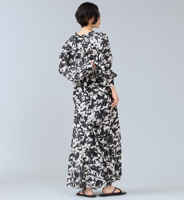 Liesse「強撚割繊フラワープリントシャツブラウス」|シャツ・ブラウス|