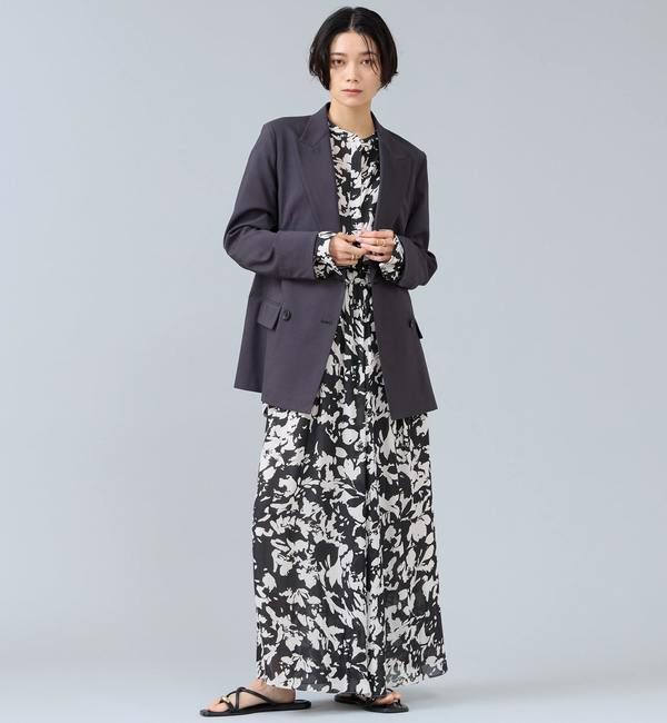 Liesse「強撚割繊フラワープリントシャツブラウス」|シャツ・ブラウス|