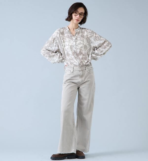 Liesse「強撚割繊フラワープリントシャツブラウス」|シャツ・ブラウス|