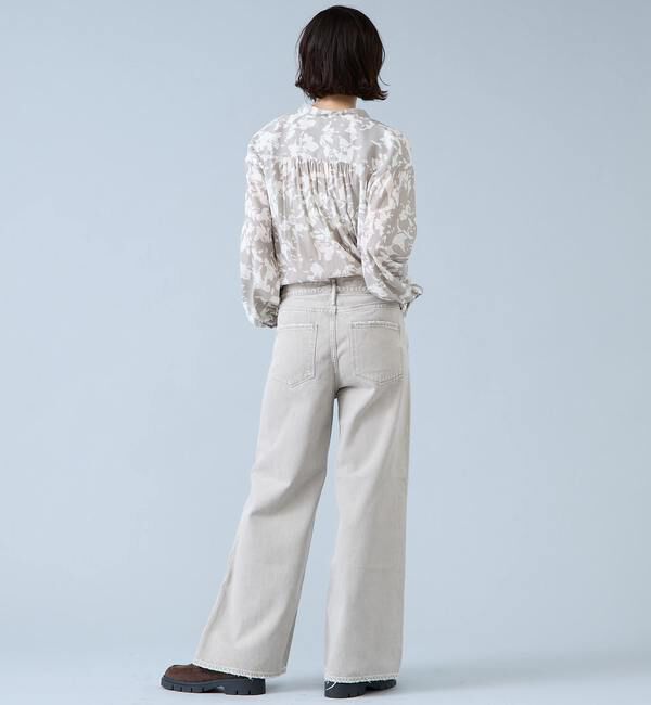 Liesse「強撚割繊フラワープリントシャツブラウス」|シャツ・ブラウス|