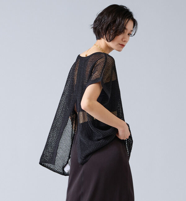 Liesse「マルチウェイメッシュスリッニット」|ニット・セーター|ブラック