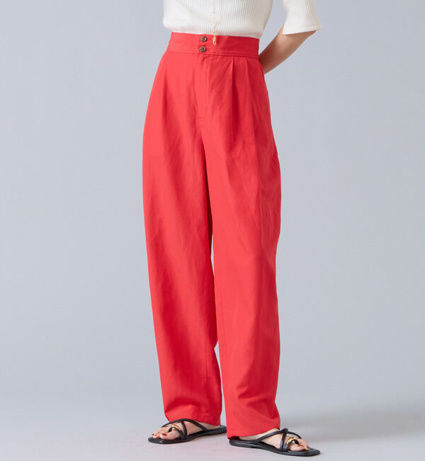 Liesse「リネンタンブラーカーブパンツ」|その他|レッド