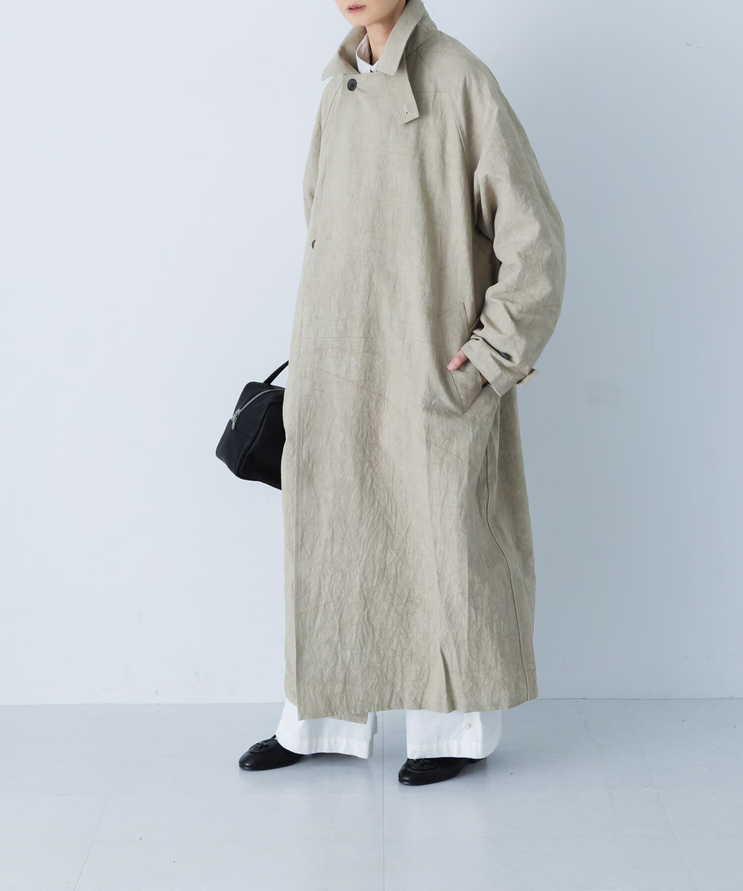かぐれ「『ユニセックス』コットンリネンオーバートレンチコート」|トレンチコート|