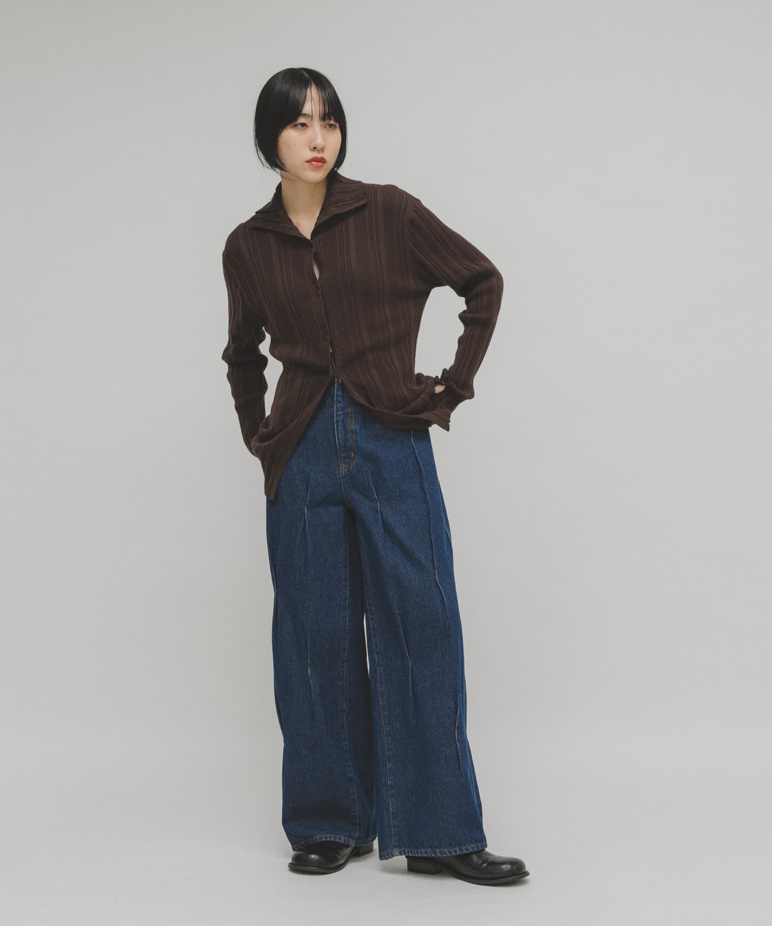  「タックWIDEデニム」|デニム|