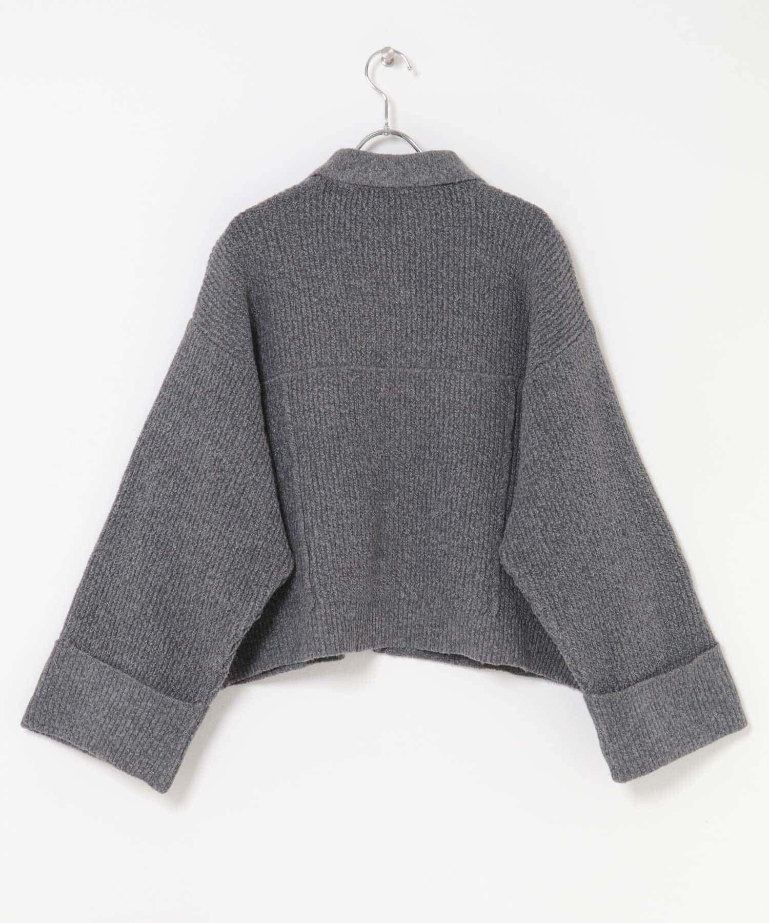 SENSE OF PLACE by URBAN RESEARCH「ニットショートジャケット」|ノーカラーコート|