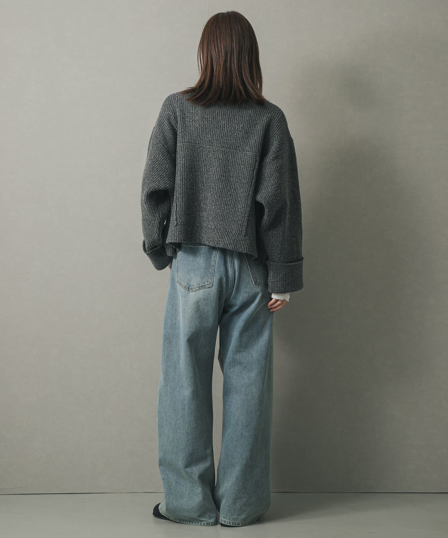 SENSE OF PLACE by URBAN RESEARCH「ニットショートジャケット」|ノーカラーコート|