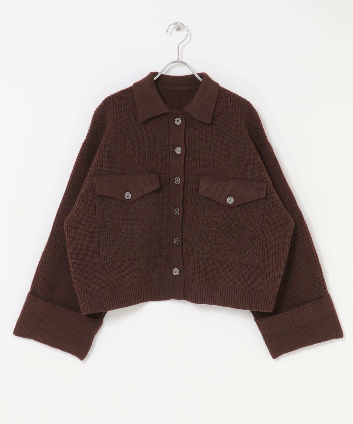 SENSE OF PLACE by URBAN RESEARCH「ニットショートジャケット」|ノーカラーコート|