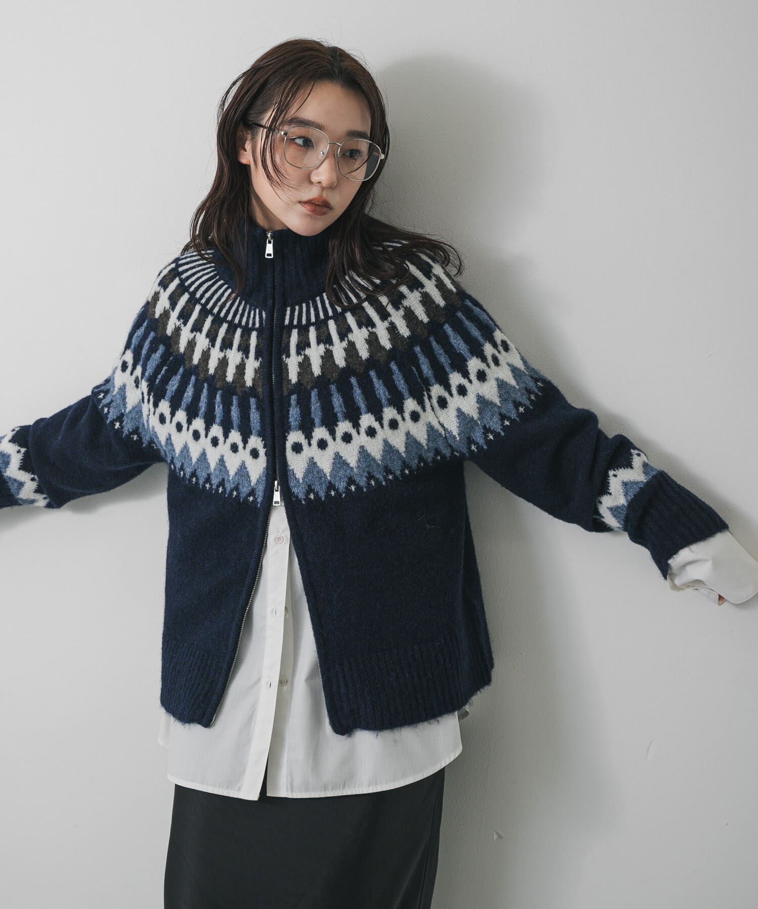 SENSE OF PLACE by URBAN RESEARCH「『洗濯可』ノルディックジップセーター」|ニット・セーター|